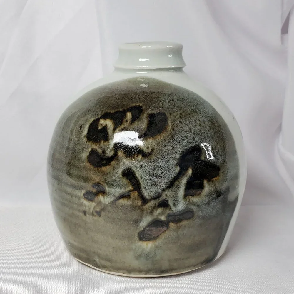 Vintage Handcrafted Bud Vase With Abstract Design Studio Art Artisan Made 5.25